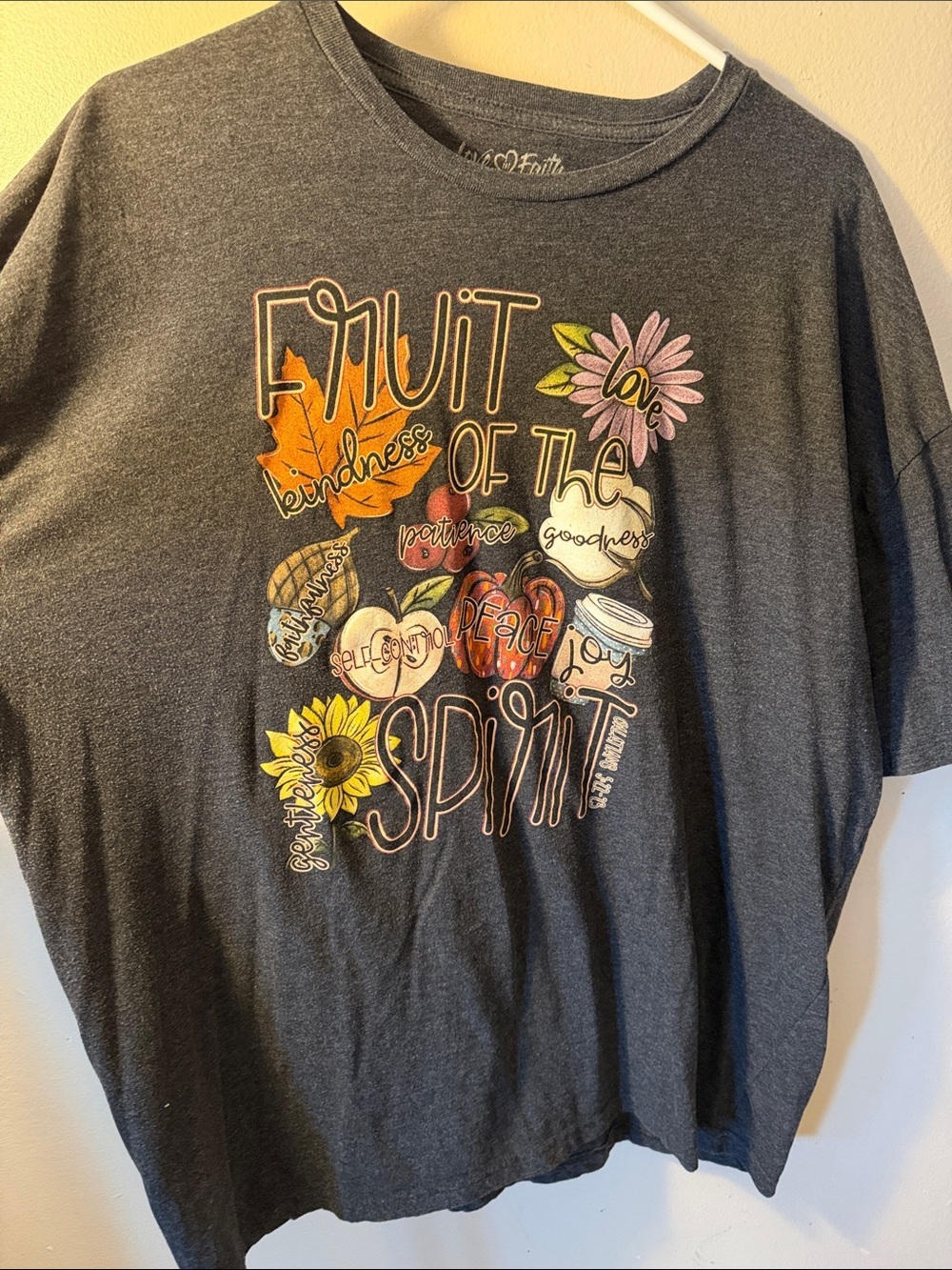 Love in Faith 3X Fruit of the Spirit Graphic Tee - heathered Charcoal